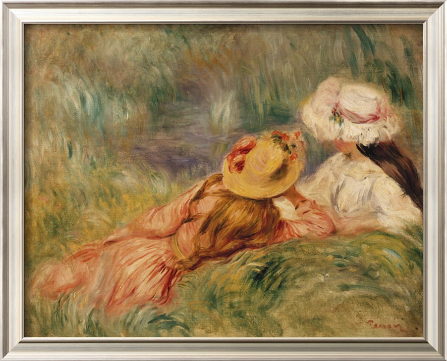 Young Girls by the Water C1893 - Pierre Auguste Renoir Painting